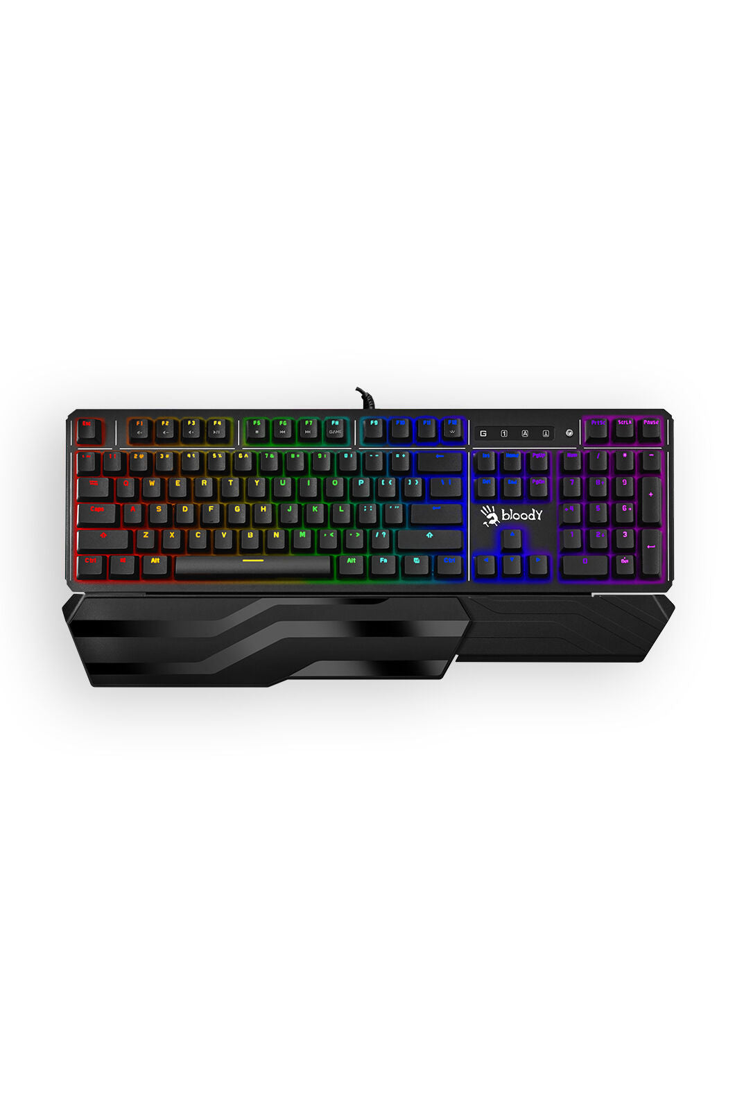 BLOODY - Bloody B975 Black Light Strike Optical Mechanical RGB Gaming Keyboard Brown Switch - black