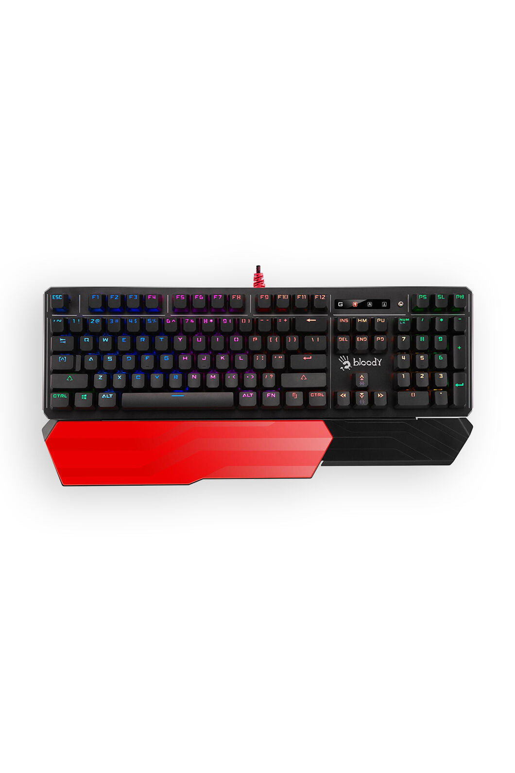 BLOODY - Bloody B975 Black Light Strike Optical Mechanical RGB Gaming Keyboard Brown Switch - black
