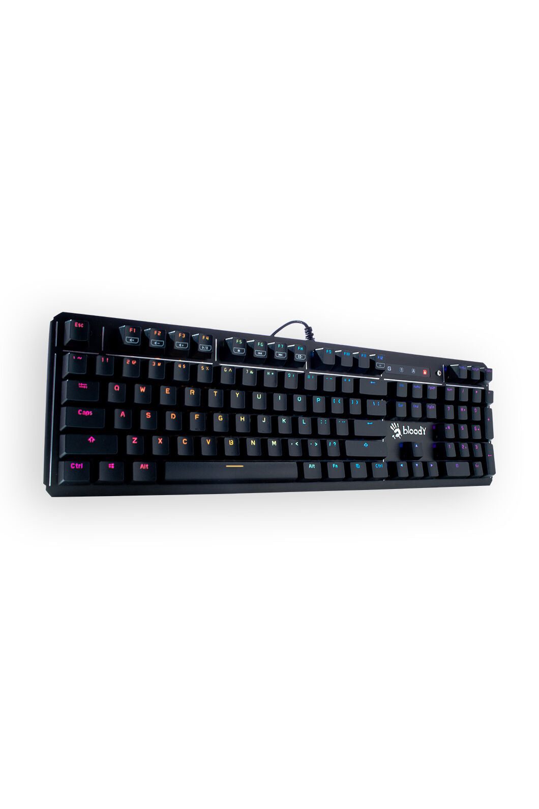 BLOODY - Bloody B975 Black Light Strike Optical Mechanical RGB Gaming Keyboard Brown Switch - black