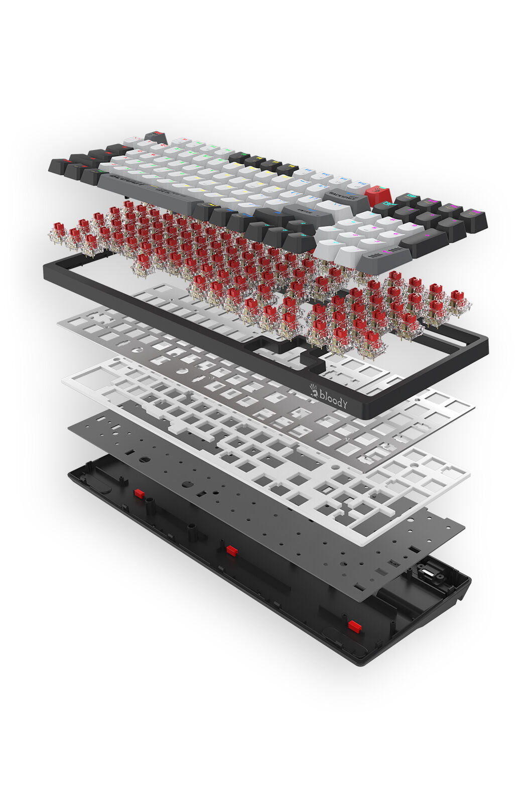 BLOODY - Bloody WS98 Bloody Grey 80% Dual Core Wireless Mechanical Keyboard - bloody-grey