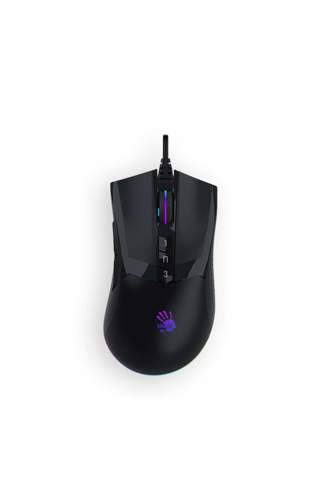 BLOODY - Bloody W90 Max Stone Black Full Size 15-Zone RGB 10,000 CPI Gaming Mouse - stone-black