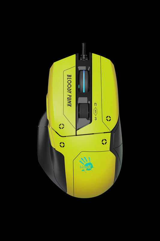 BLOODY - W70 Max-AC RGB 10,000CPI Mouse - punk-yellow