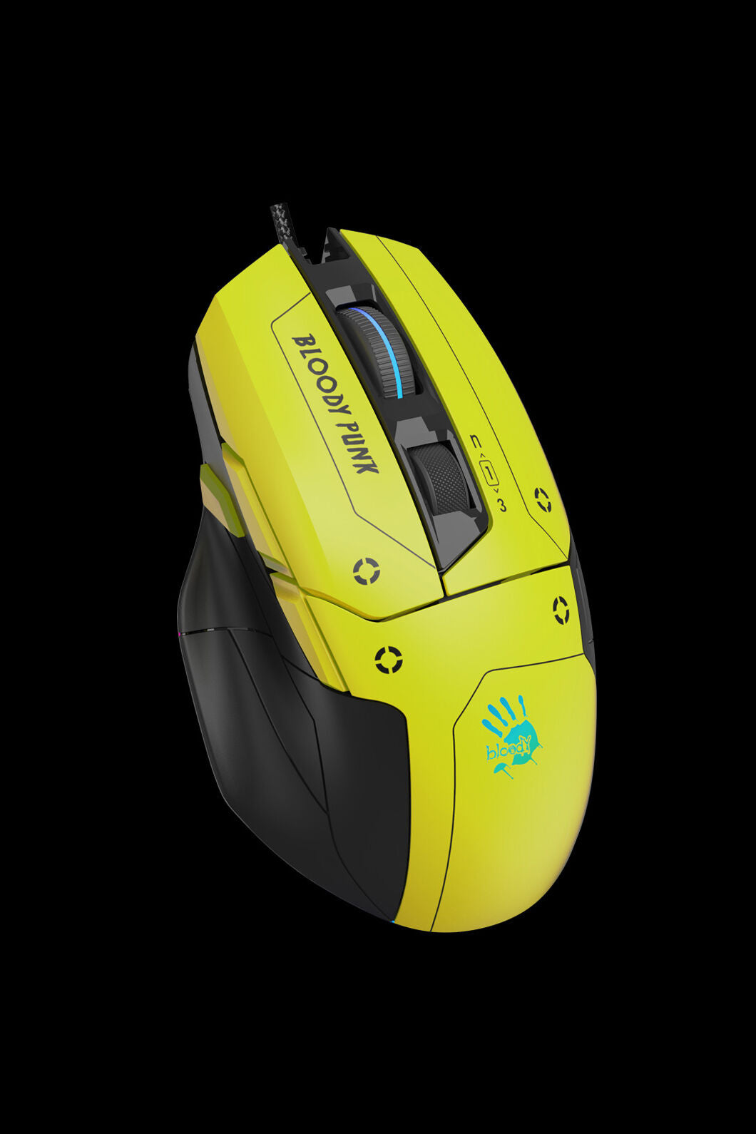 BLOODY - W70 Max-AC RGB 10,000CPI Mouse - punk-yellow