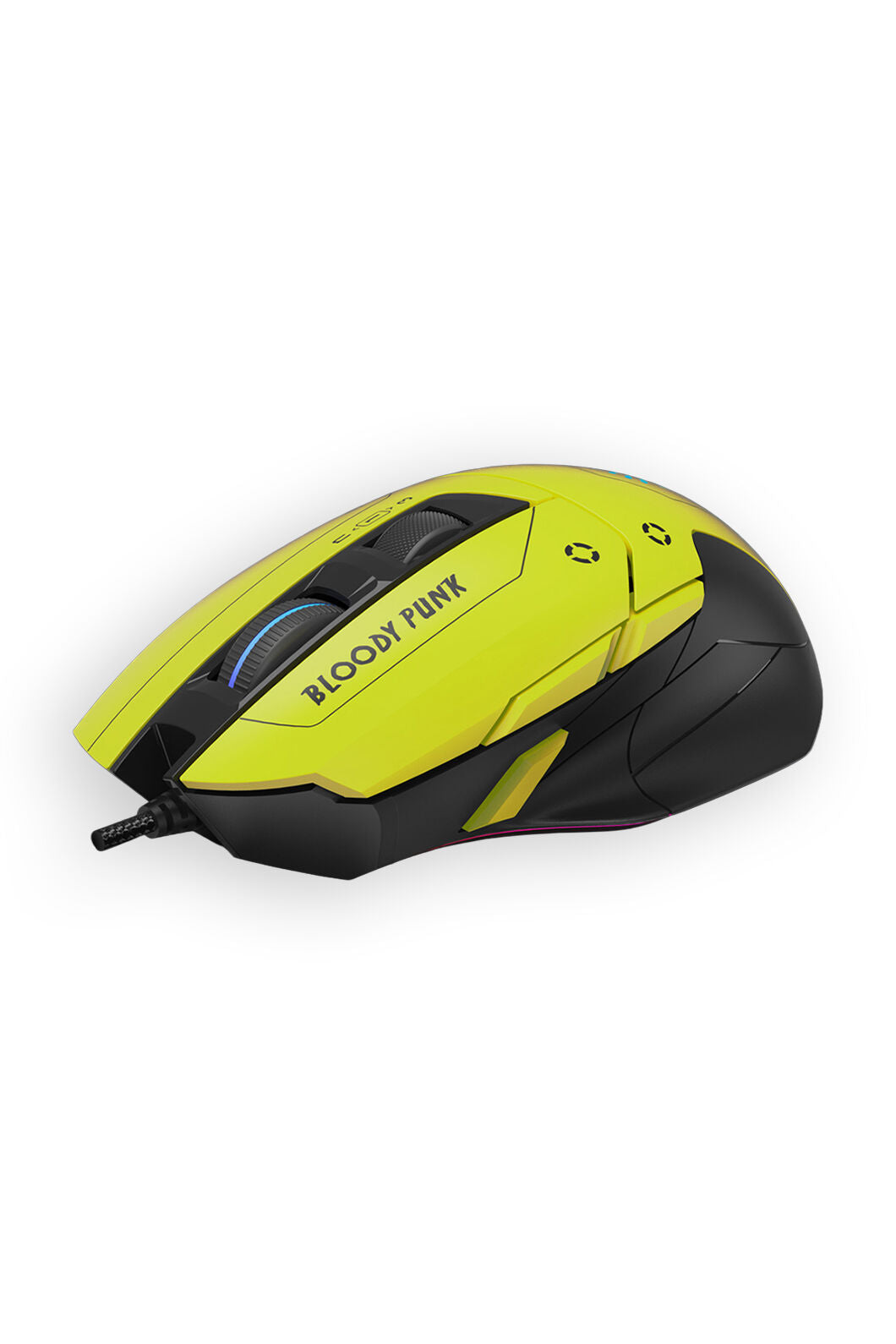 BLOODY - Bloody W70 Max-AC Punk Yellow USB Wired RGB High-Precision Gaming Mouse - punk-yellow