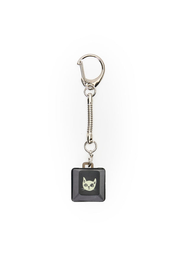 ELECTRONIC REBELLION - Atomic Cat keycap Keychain-Black - black