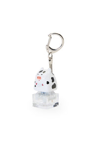 ELECTRONIC REBELLION - White Cow Keycap Keychain-White - white