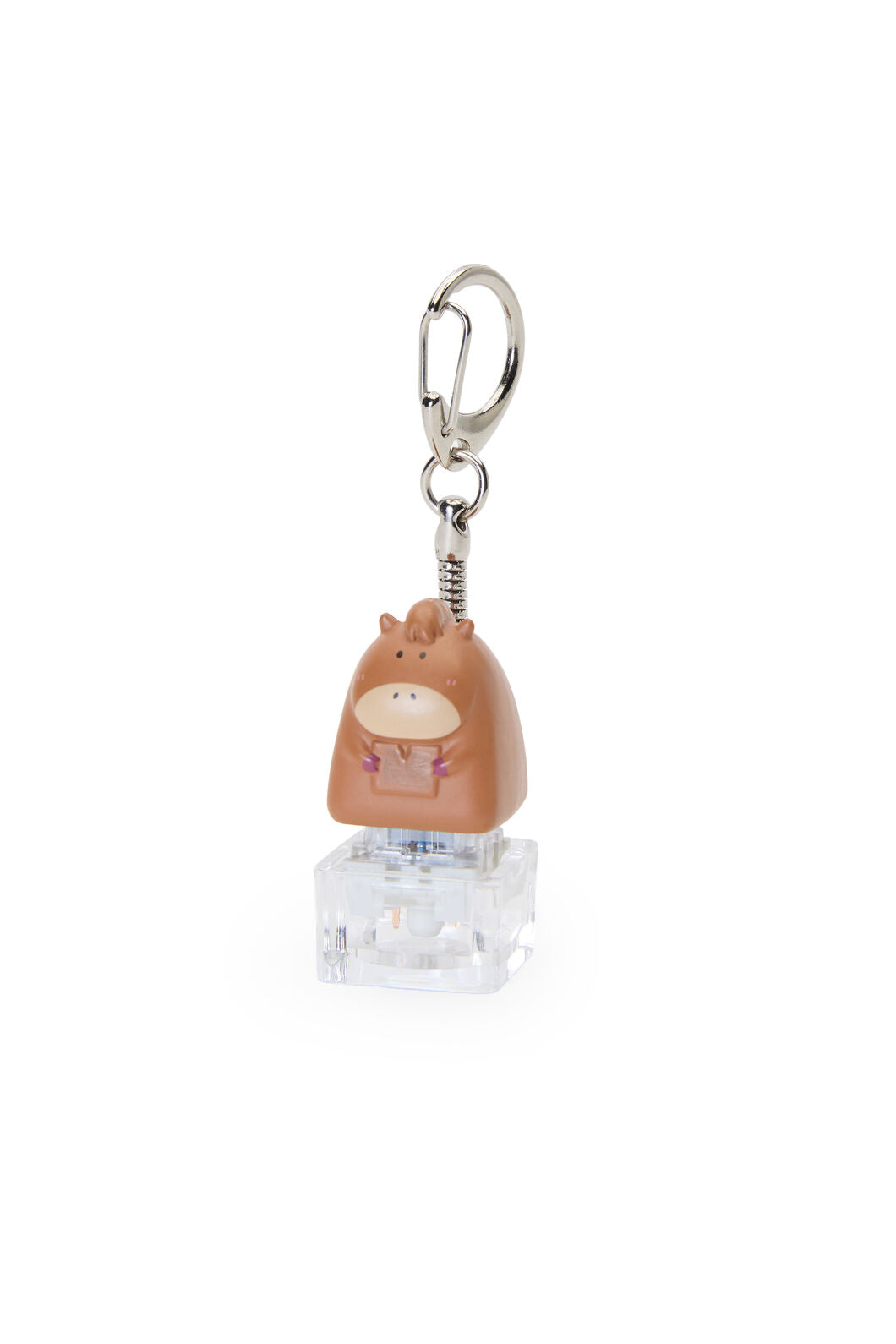 ELECTRONIC REBELLION - Brown Cow Keycap Keychain-Brown - brown
