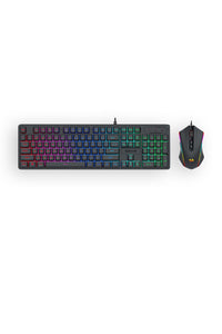 REDRAGON - Redragon S107-RGB-BA Black Full Size RGB Membrane Keyboard Mouse Combo - black