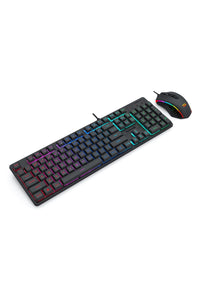 REDRAGON - Redragon S107-RGB-BA Black Full Size RGB Membrane Keyboard Mouse Combo - black
