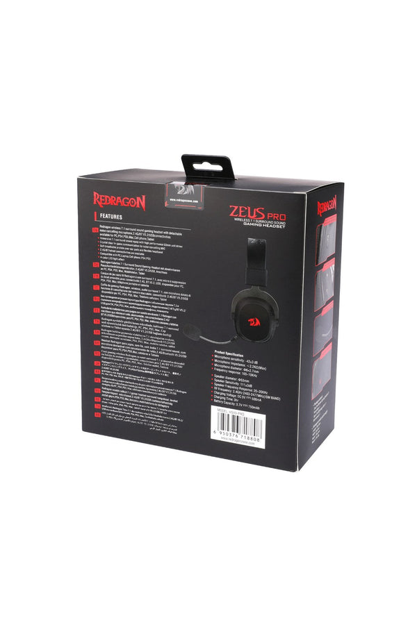 REDRAGON - Redragon H510RGB Pro Zeus Black 7.1 Surround Sound Gaming Headphone - black