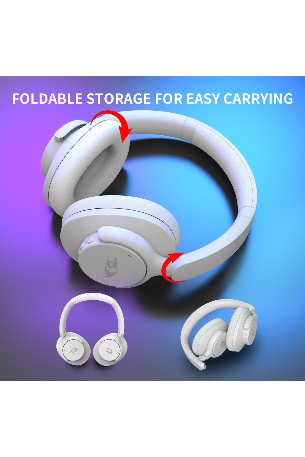 REDRAGON - Redragon H610W VibeCore 600X White ANC Wireless Headphone - white