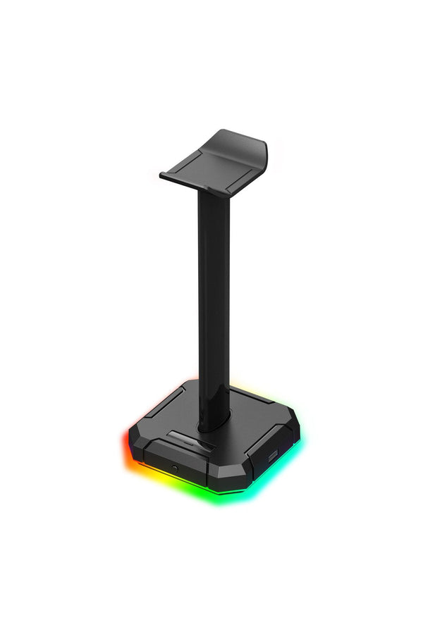 REDRAGON - Redragon HA300 Black Desktop RGB USB Hub Headphone Stand - black