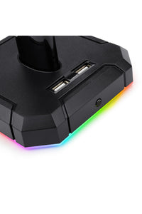 REDRAGON - Redragon HA300 Black Desktop RGB USB Hub Headphone Stand - black