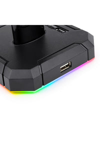 REDRAGON - Redragon HA300 Black Desktop RGB USB Hub Headphone Stand - black