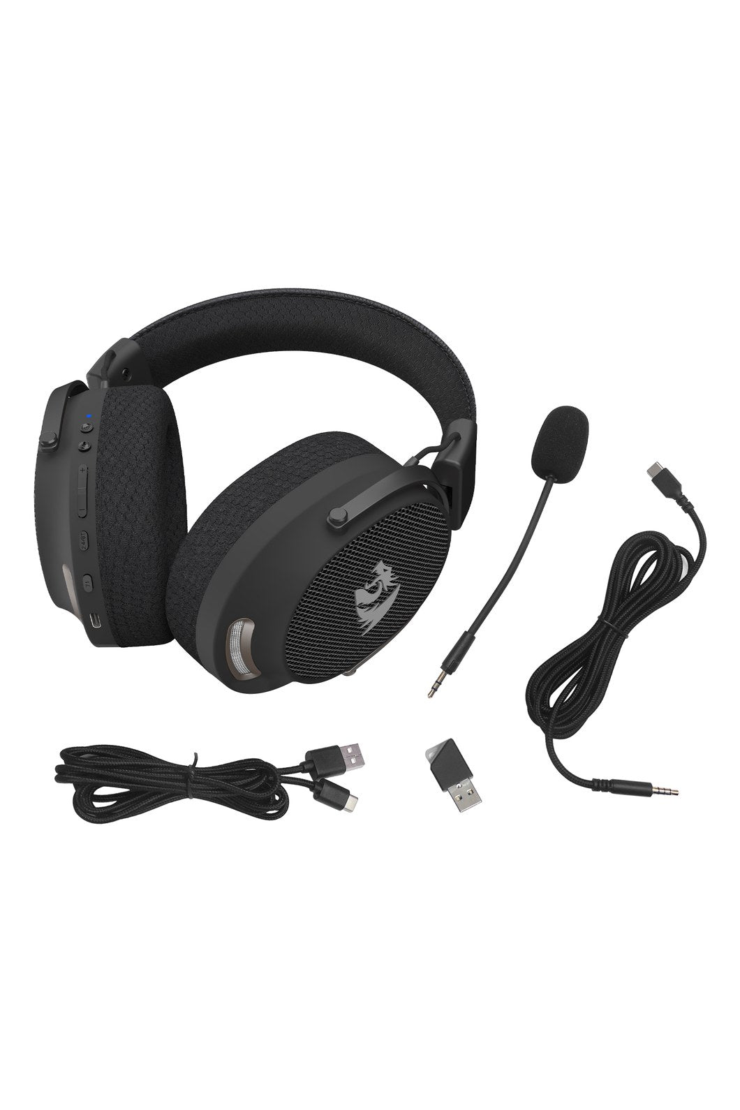 REDRAGON - Redragon H858 Arrow Carbon Over Ear 7.1 Surround Multi Mode Gaming Headset - carbon