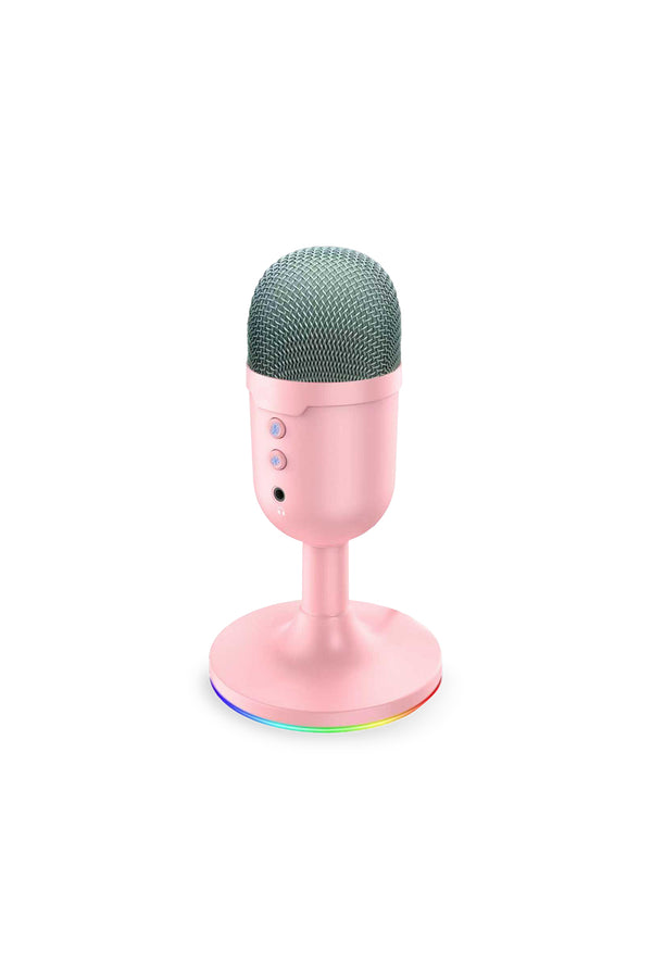REDRAGON - Redragon GM303P Pulsar Pink Compact RGB USB Studio Microphone - pink