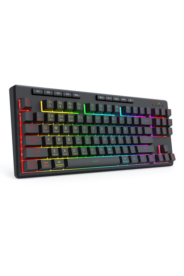 REDRAGON - Redragon K516RGB-PRO Shiva Black 87-Key Wireless RGB Gaming Keyboard - black