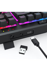 REDRAGON - Redragon K516RGB-PRO Shiva Black 87-Key Wireless RGB Gaming Keyboard - black