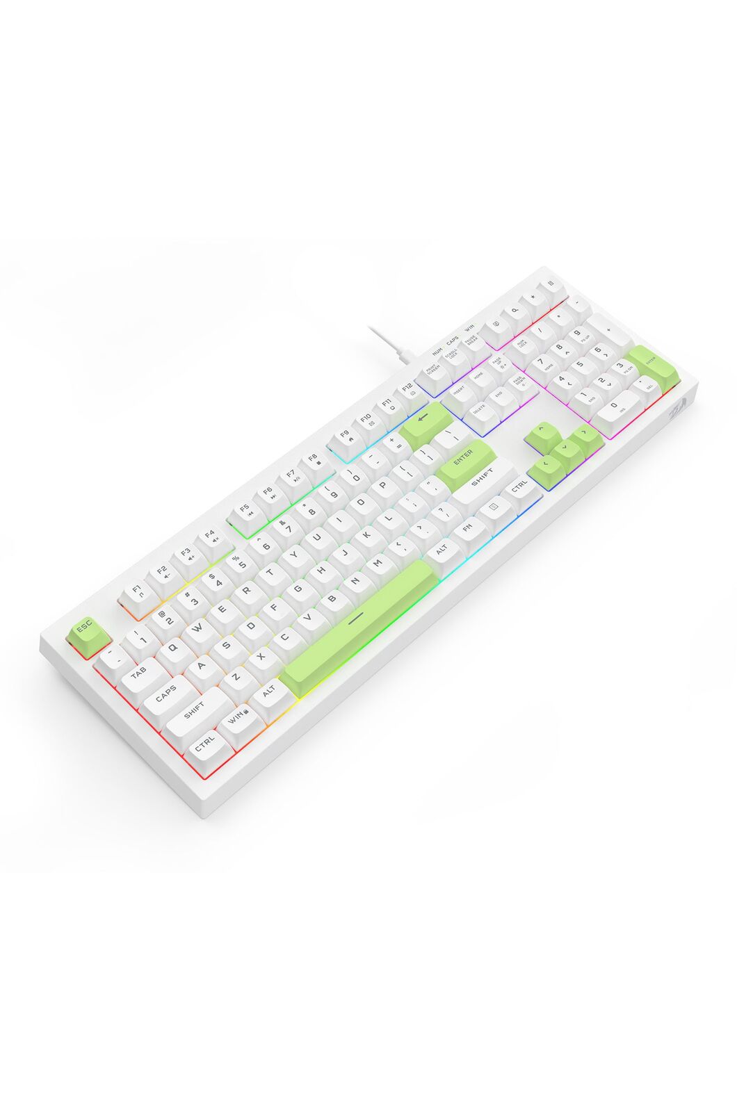 Redragon K518W-RGB Crux White 108-Key Wired RGB Gaming Keyboard