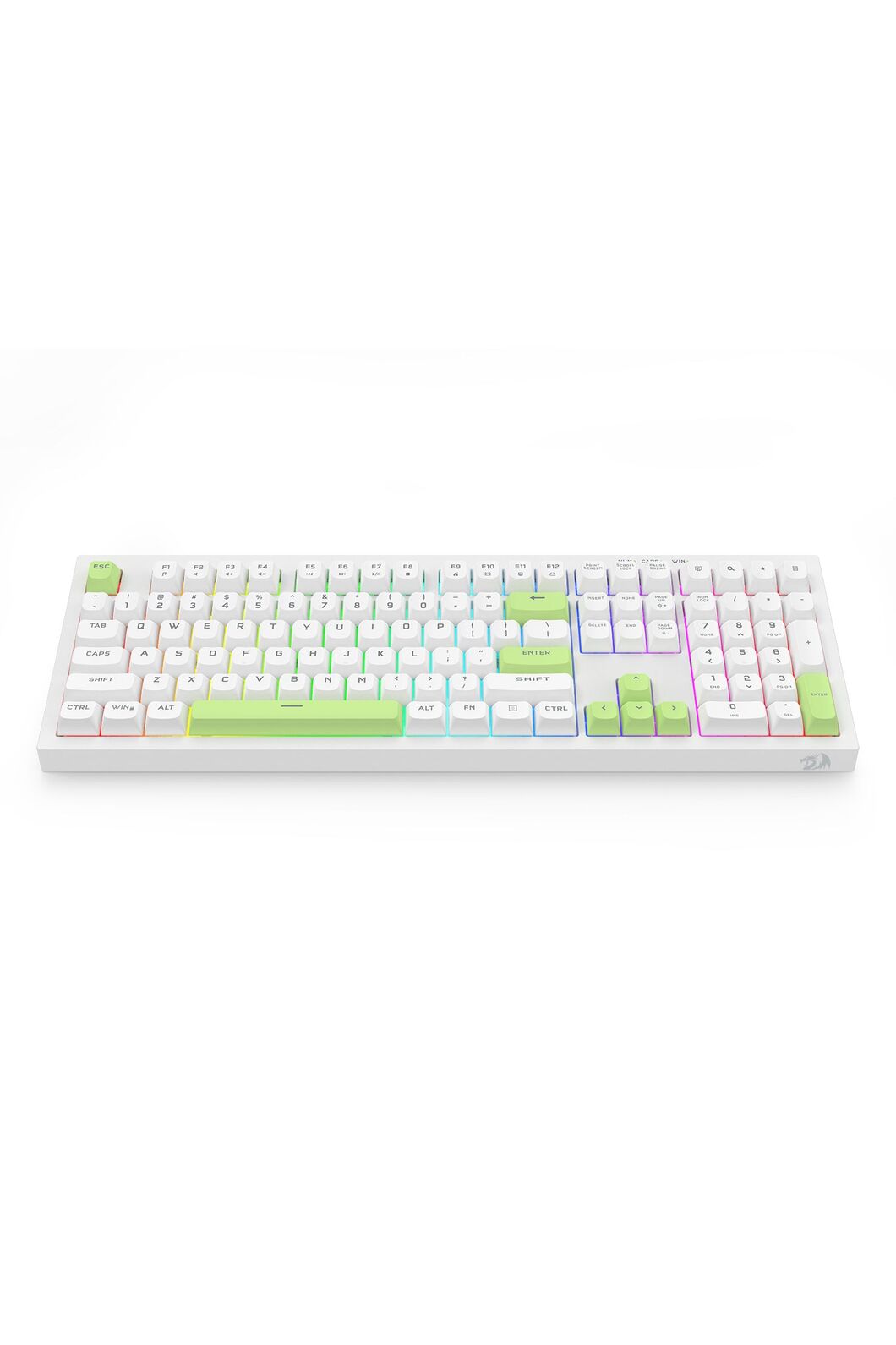 Redragon K518W-RGB Crux White 108-Key Wired RGB Gaming Keyboard
