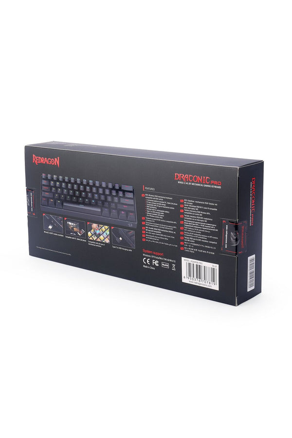 REDRAGON - Redragon K530RGB-Pro Draconic Elite Black 60% Wireless Mechanical Keyboard - black