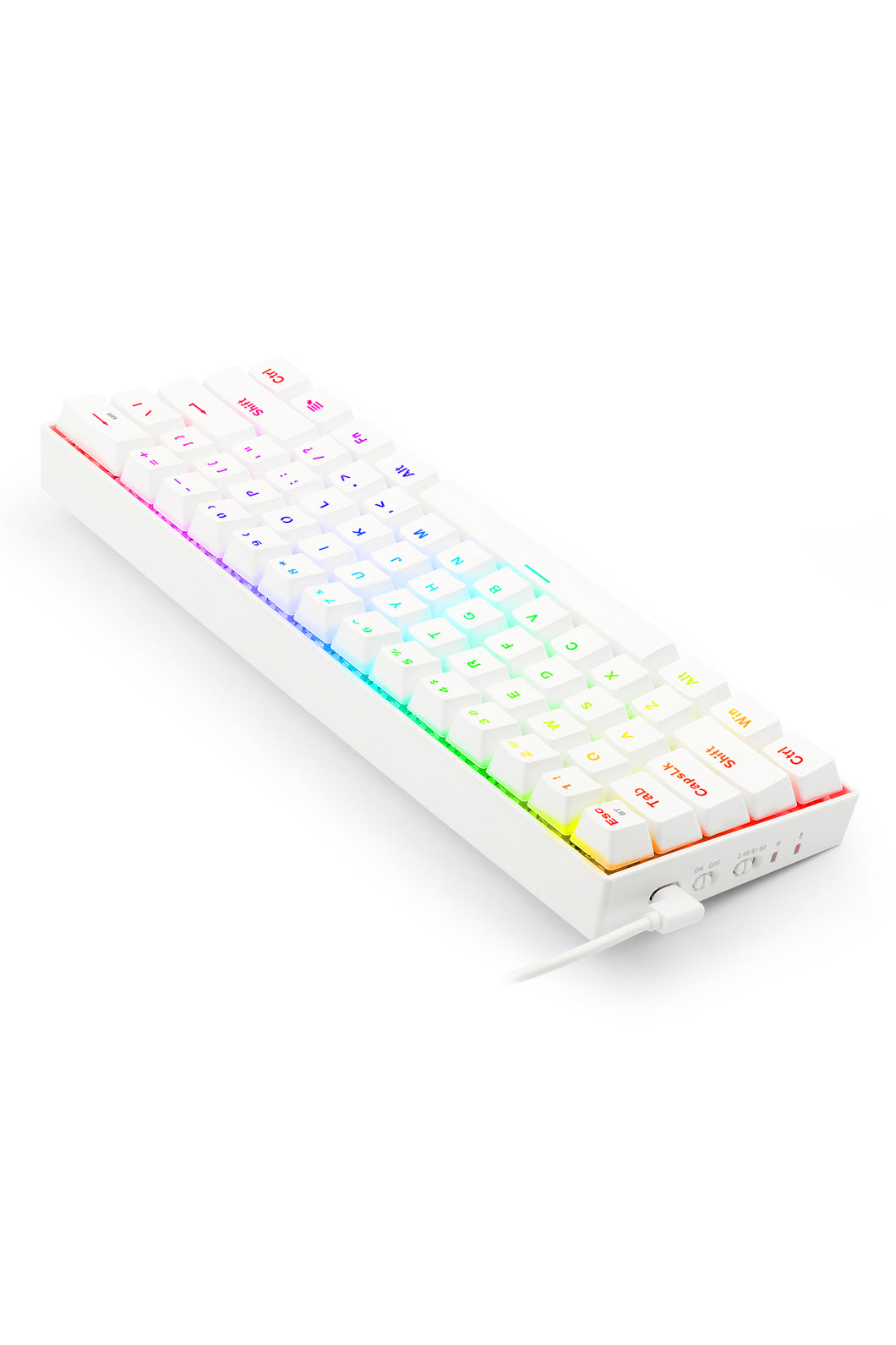 REDRAGON - Redragon K530WRGB-Pro Draconic Elite White 60% Wireless Mechanical Keyboard - white