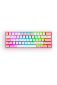 REDRAGON - Redragon K616-RGB Fizz Pro White Pink 65% Tri-Mode Wireless Mechanical Gaming Keyboard - white-pink