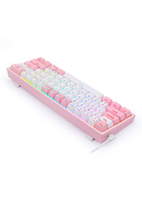 REDRAGON - Redragon K616-RGB Fizz Pro White Pink 65% Tri-Mode Wireless Mechanical Gaming Keyboard - white-pink