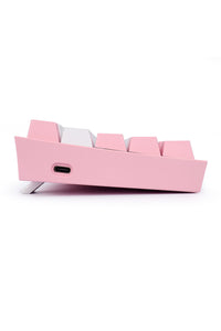 REDRAGON - Redragon K616-RGB Fizz Pro White Pink 65% Tri-Mode Wireless Mechanical Gaming Keyboard - white-pink