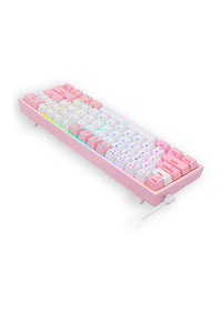 REDRAGON - Redragon K616-RGB Fizz Pro White Pink 65% Tri-Mode Wireless Mechanical Gaming Keyboard - white-pink