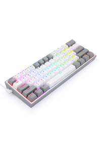 REDRAGON - Redragon K616-RGB Fizz Pro White Grey 65% Tri-Mode Wireless Mechanical Gaming Keyboard - white-grey