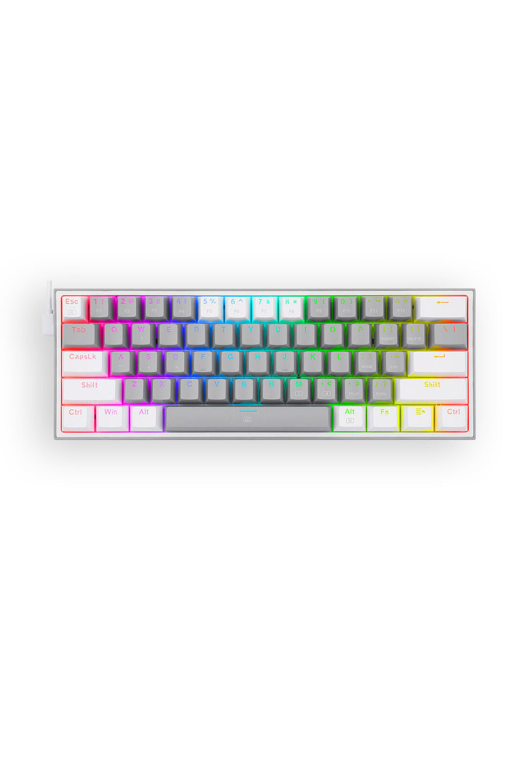 REDRAGON - K617-RGB Fizz 61Key Wired KB - grey-white
