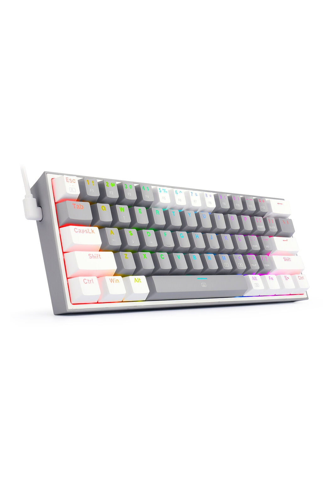 REDRAGON - K617-RGB Fizz 61Key Wired KB - grey-white