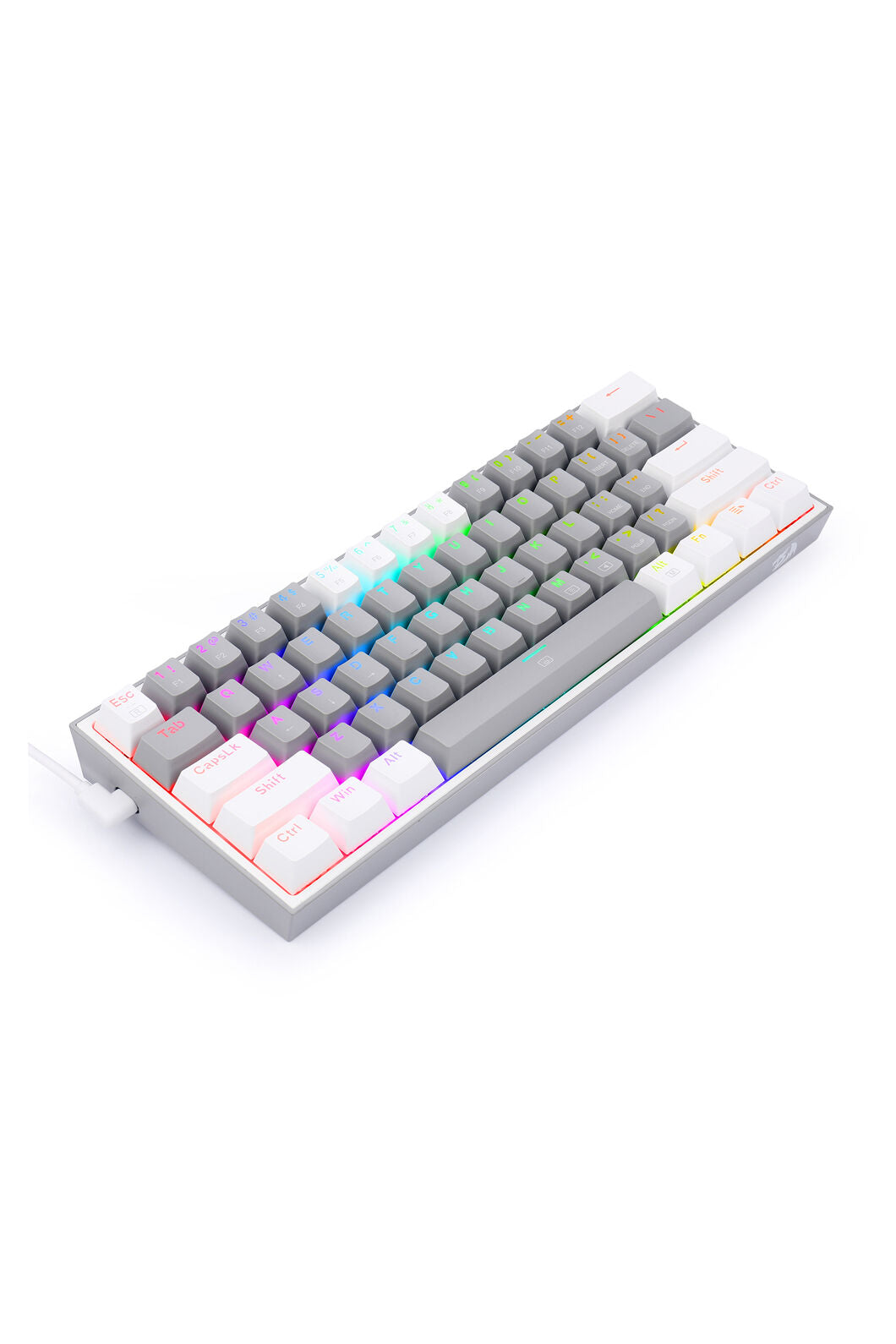 REDRAGON - K617-RGB Fizz 61Key Wired KB - grey-white