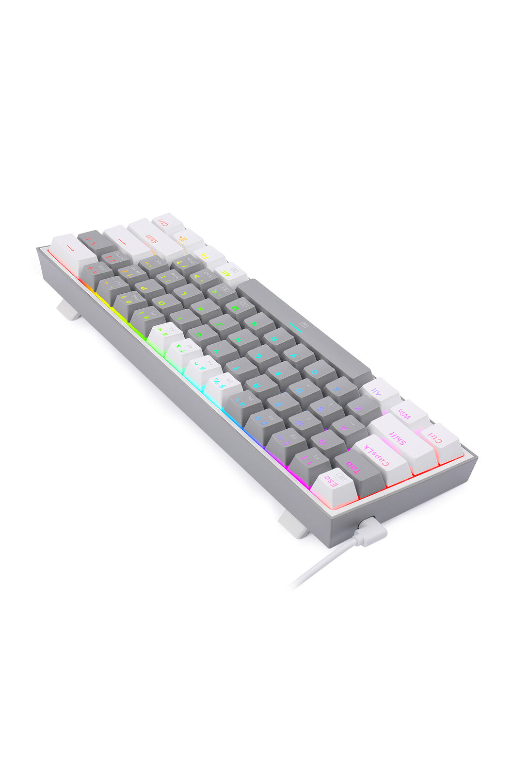 REDRAGON - K617-RGB Fizz 61Key Wired KB - grey-white