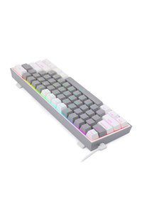 REDRAGON - Redragon K617-RGB Fizz Grey/White 60% Wired Mechanical Gaming Keyboard - grey-white