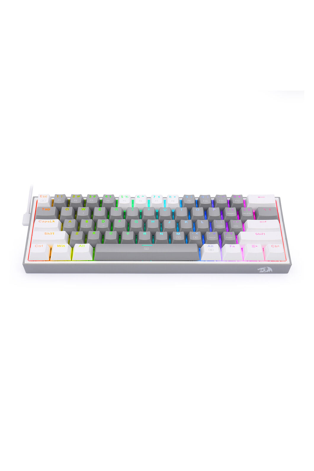 REDRAGON - K617-RGB Fizz 61Key Wired KB - grey-white