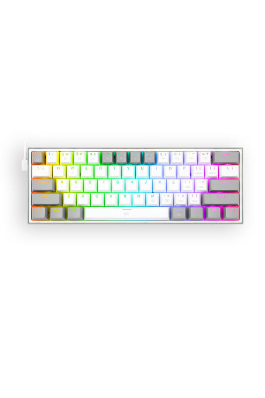 REDRAGON - K617-RGB Fizz 61Key Wired KB - white-grey