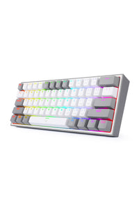 REDRAGON - Redragon K617-RGB Fizz White/Grey 60% Wired Mechanical Keyboard - white-grey