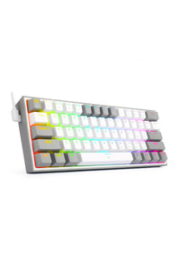 REDRAGON - Redragon K617-RGB Fizz White/Grey 60% Wired Mechanical Keyboard - white-grey