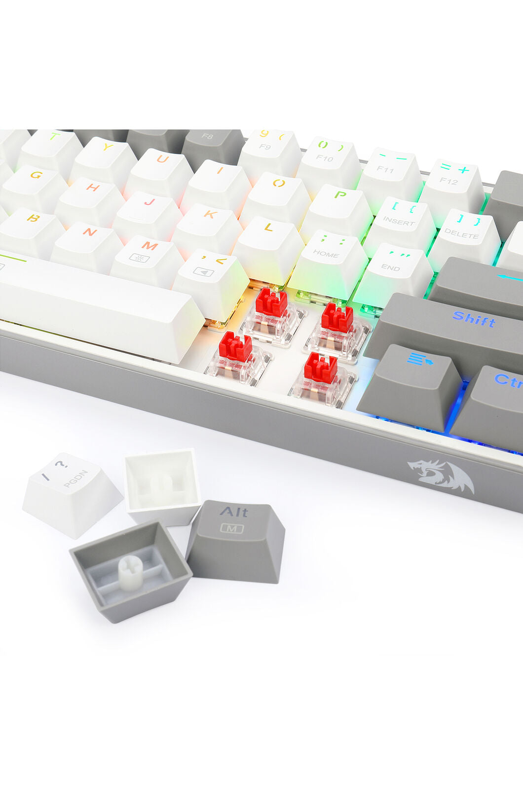 REDRAGON - K617-RGB Fizz 61Key Wired KB - white-grey