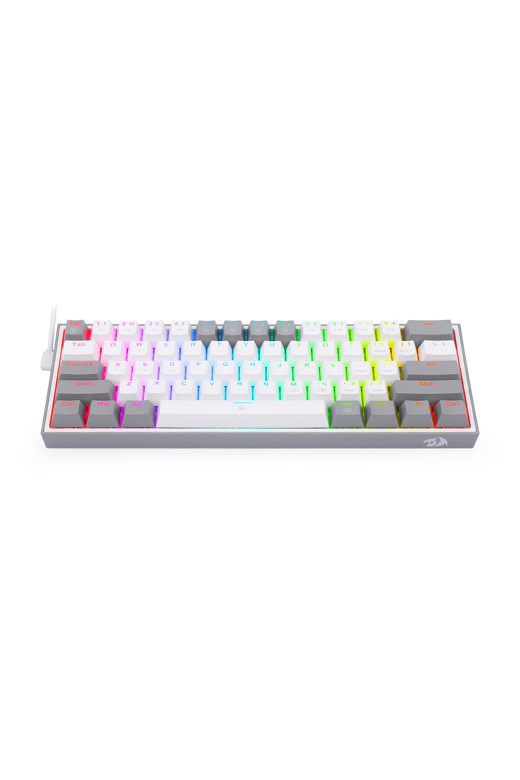 REDRAGON - K617-RGB Fizz 61Key Wired KB - white-grey