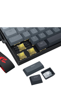 REDRAGON - Redragon K617GGB-RGB-MP Fizz Grey 60% Rapid Trigger Magnetic RGB Gaming Keyboard - grey