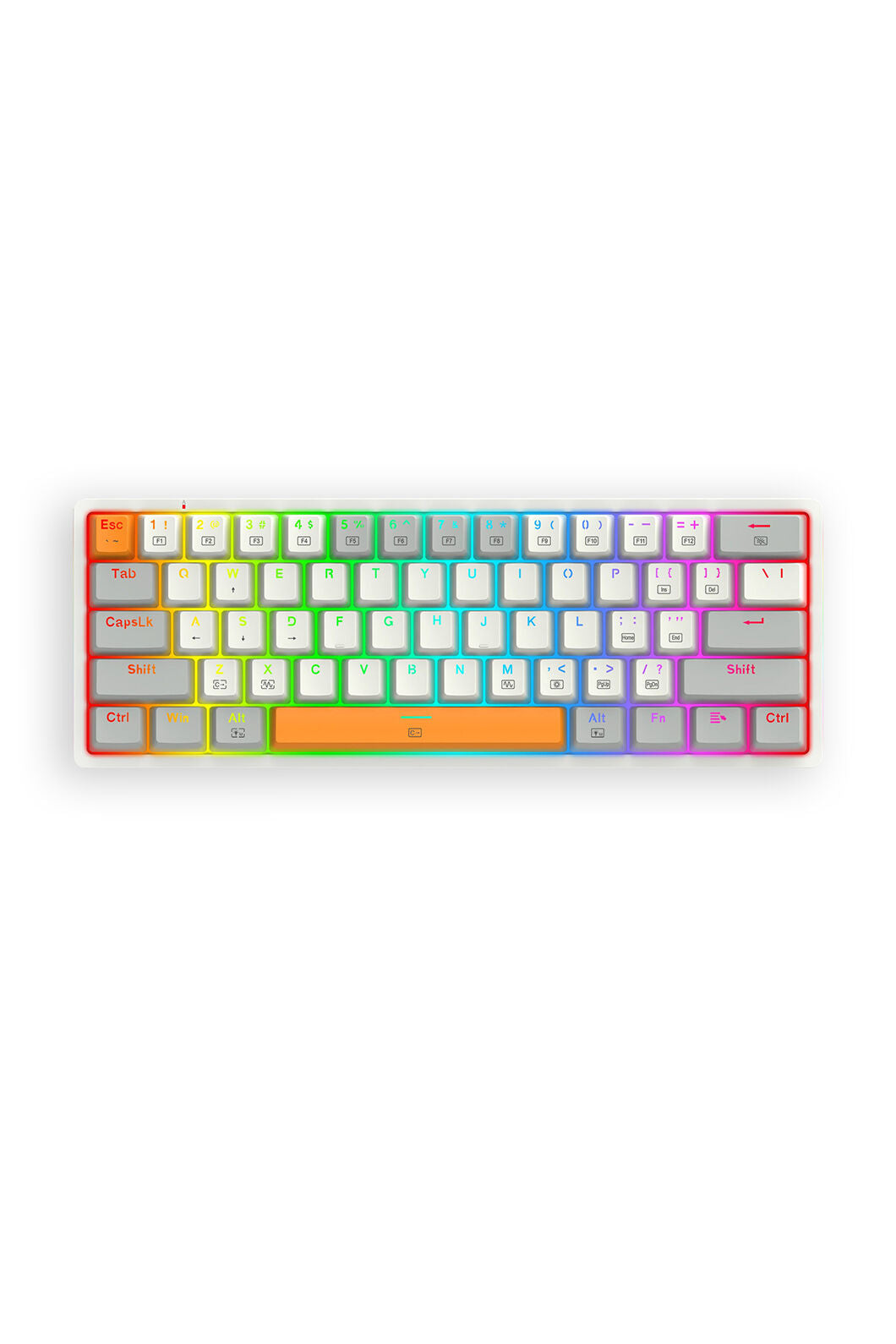 REDRAGON - Redragon K642WGO-RGB Akali White 60% Wired Hot-Swappable Mechanical Gaming Keyboard - white