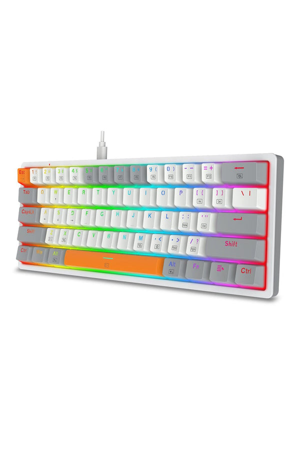 REDRAGON - Redragon K642WGO-RGB Akali White 60% Wired Hot-Swappable Mechanical Gaming Keyboard - white