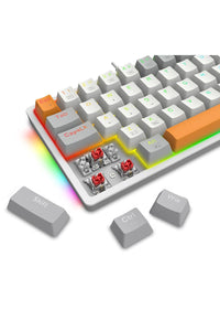 REDRAGON - Redragon K642WGO-RGB Akali White 60% Wired Hot-Swappable Mechanical Gaming Keyboard - white