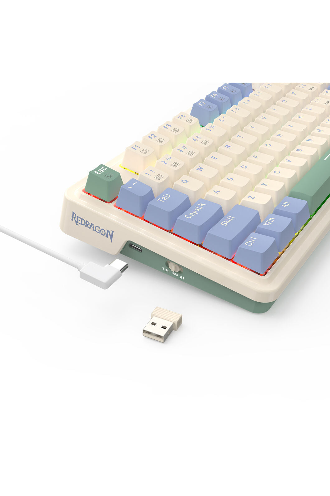 REDRAGON - K673WB-RGB-PRO 75% gasket KB - white