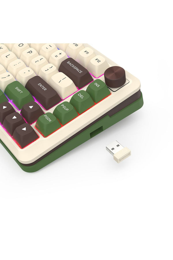 REDRAGON - Redragon K681CGC-RGB Pro Cyrus Beige 75% Gasket Mechanical Keyboard - beige