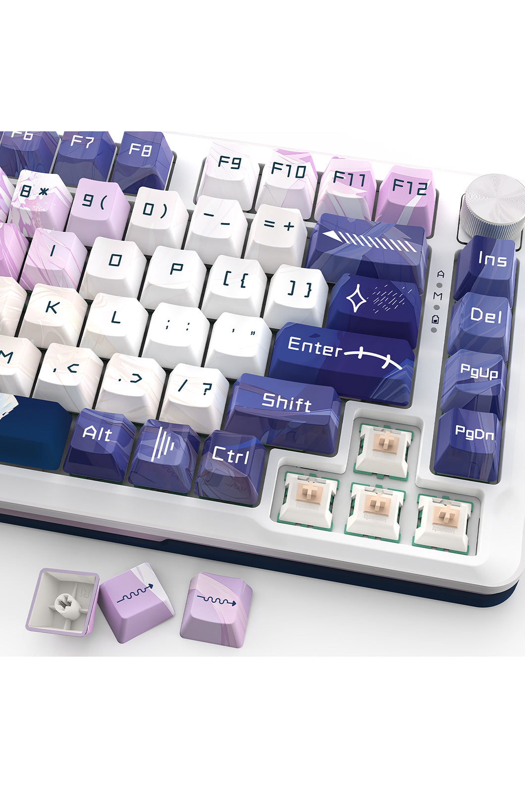 REDRAGON - Redragon K681AGC RGB Pro Cyrus Deep Purple 75% Gasket Wireless Mechanical Keyboard - deep-purple