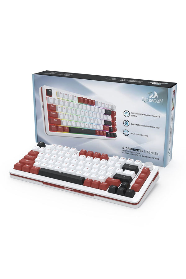REDRAGON - Redragon K721WRB RGB Stormhunter Red 75% Rapid Trigger Magnetic Keyboard - red